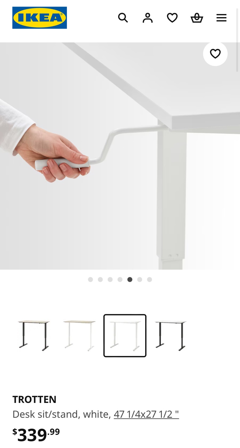 IKEA TROTTEN Sit/Stand Desk White - photo 3