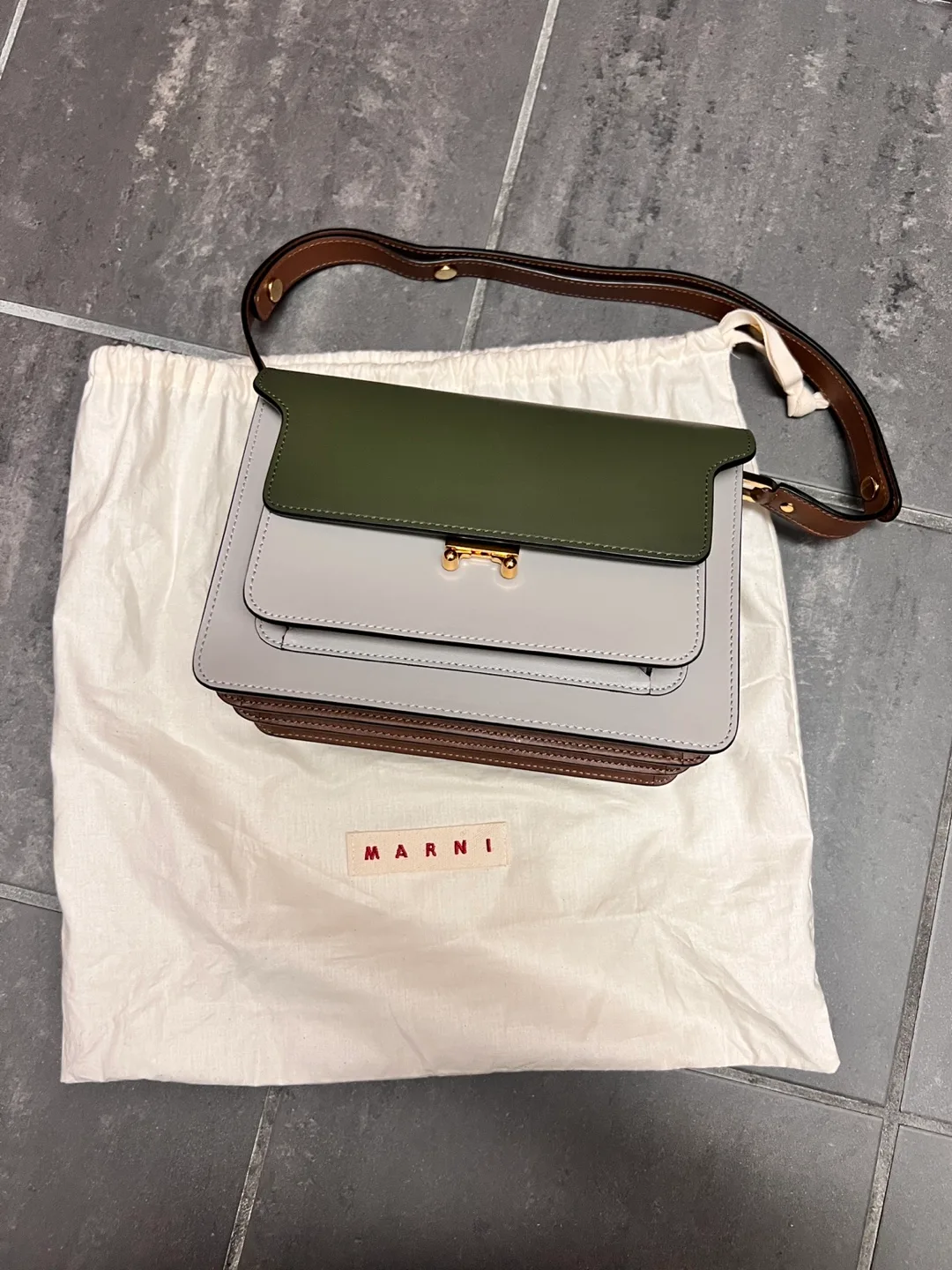 Marni Trunk Leather Shoulder Bag thumbnail
