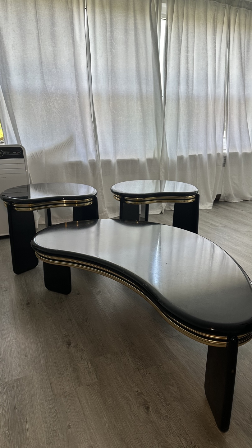 Black and Gold Coffee Table Set - photo 2