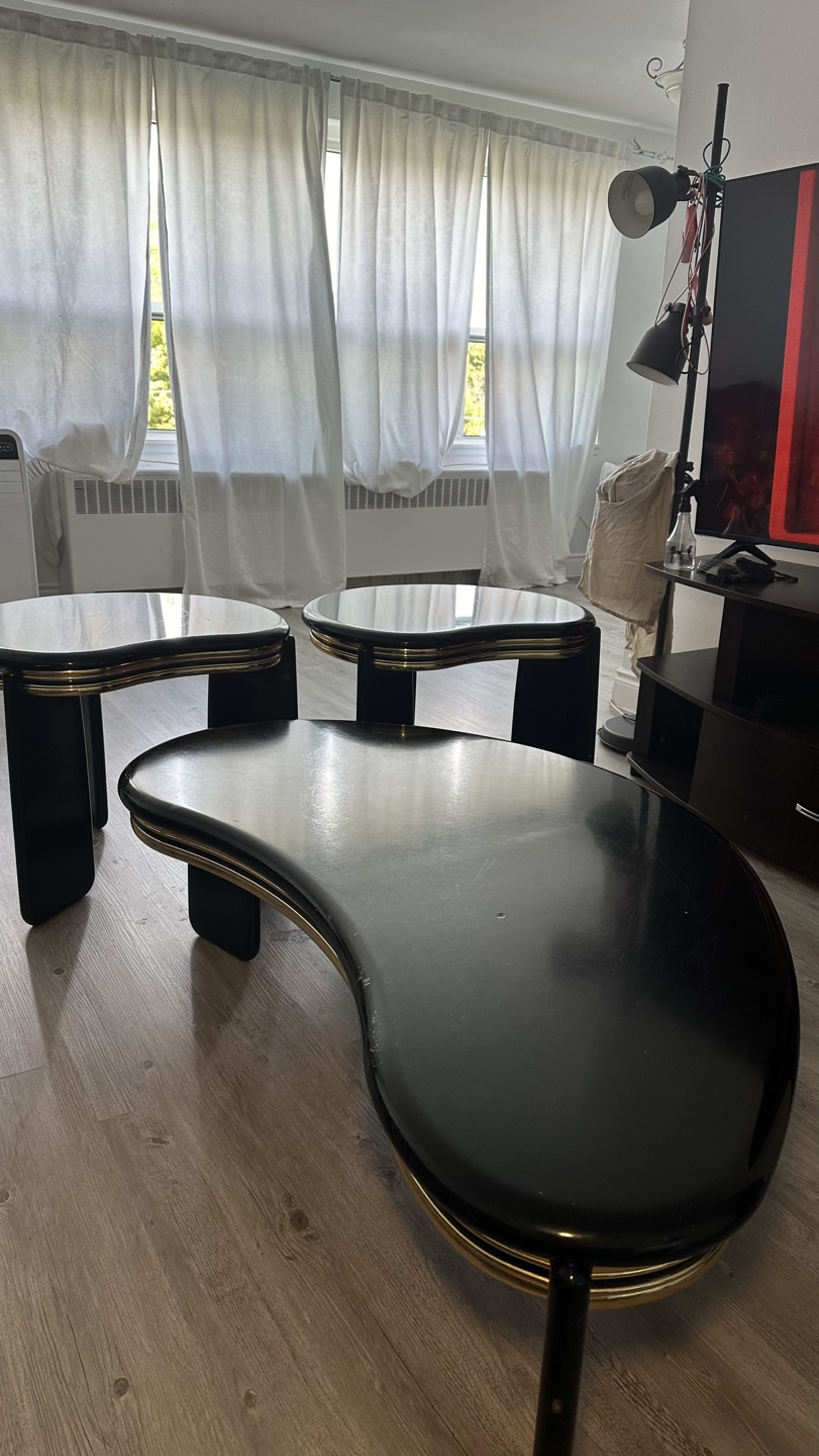 Black and Gold Coffee Table Set