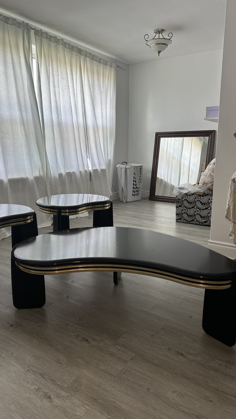 Black and Gold Coffee Table Set - photo 4