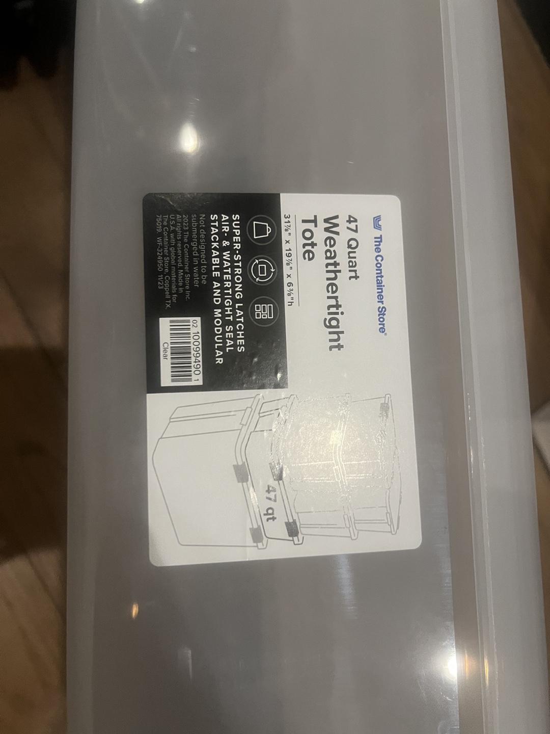 47 Quart Clear Storage Tote (set of 2)