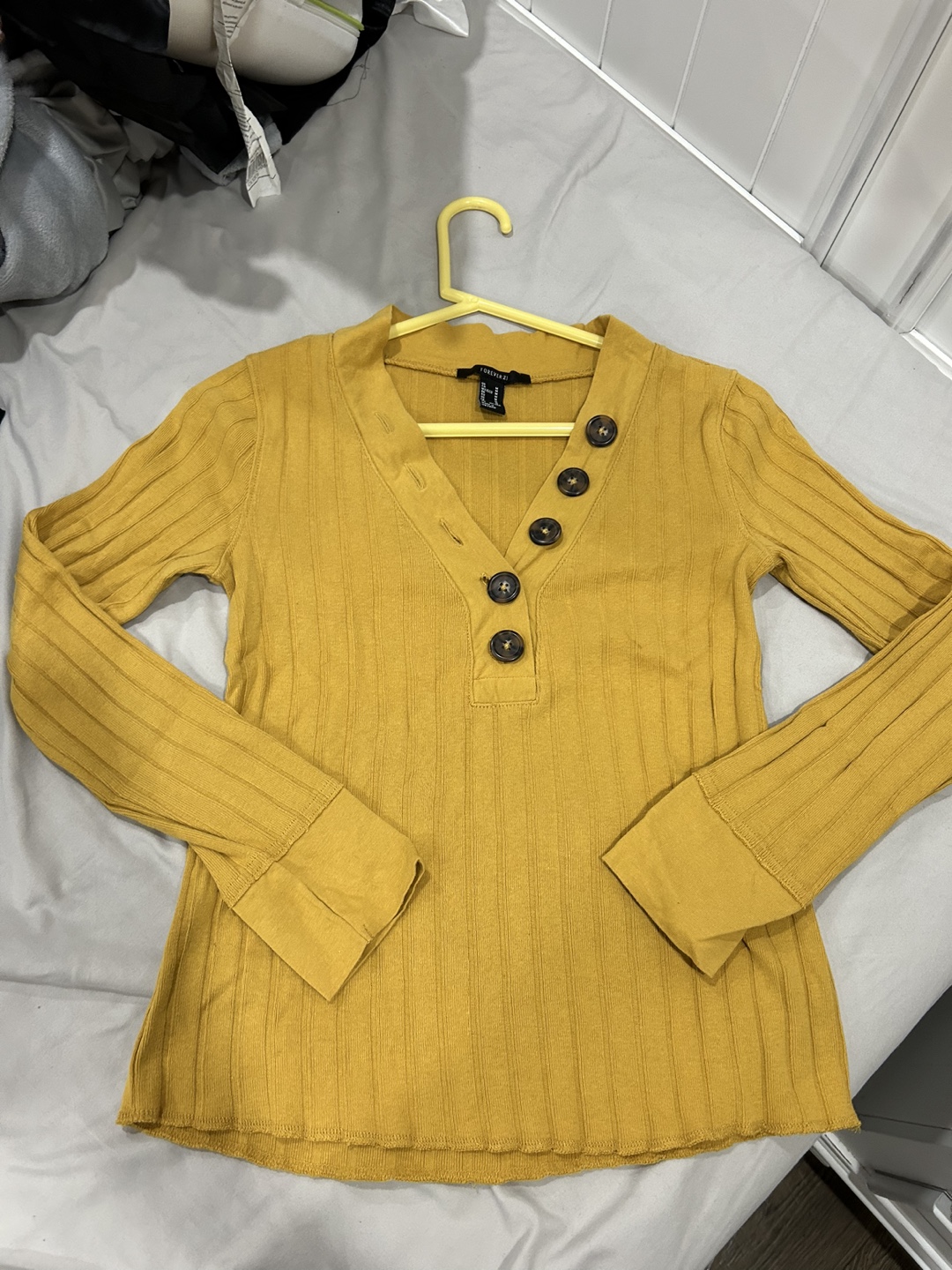 Forever 21 Mustard Yellow Long Sleeve Top