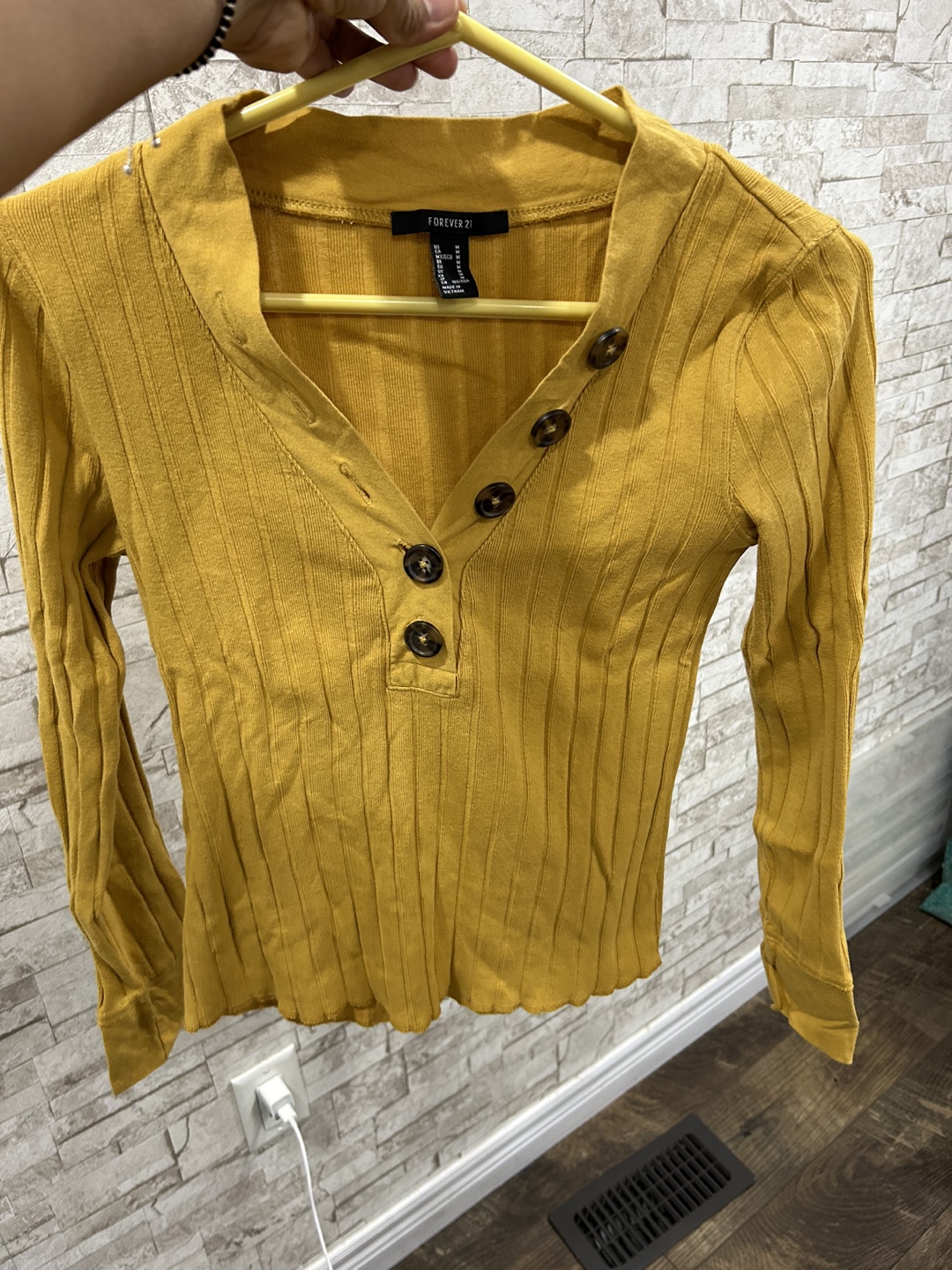 Forever 21 Mustard Yellow Long Sleeve Top - photo 3