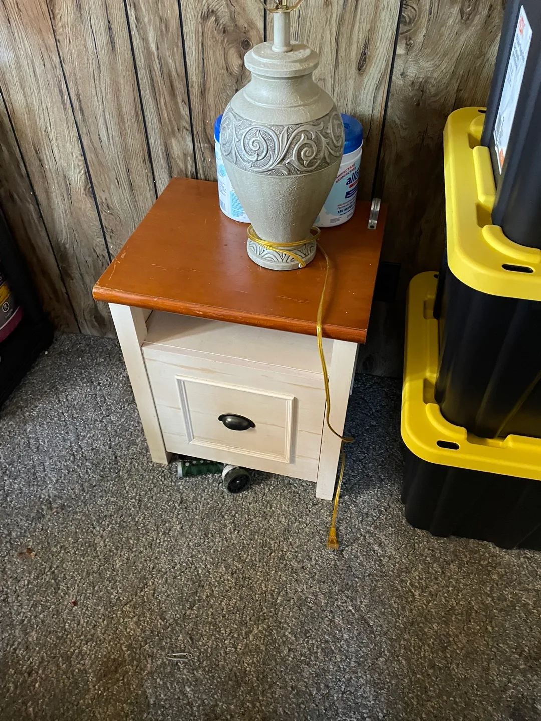 Nightstand with drawer and lamp thumbnail
