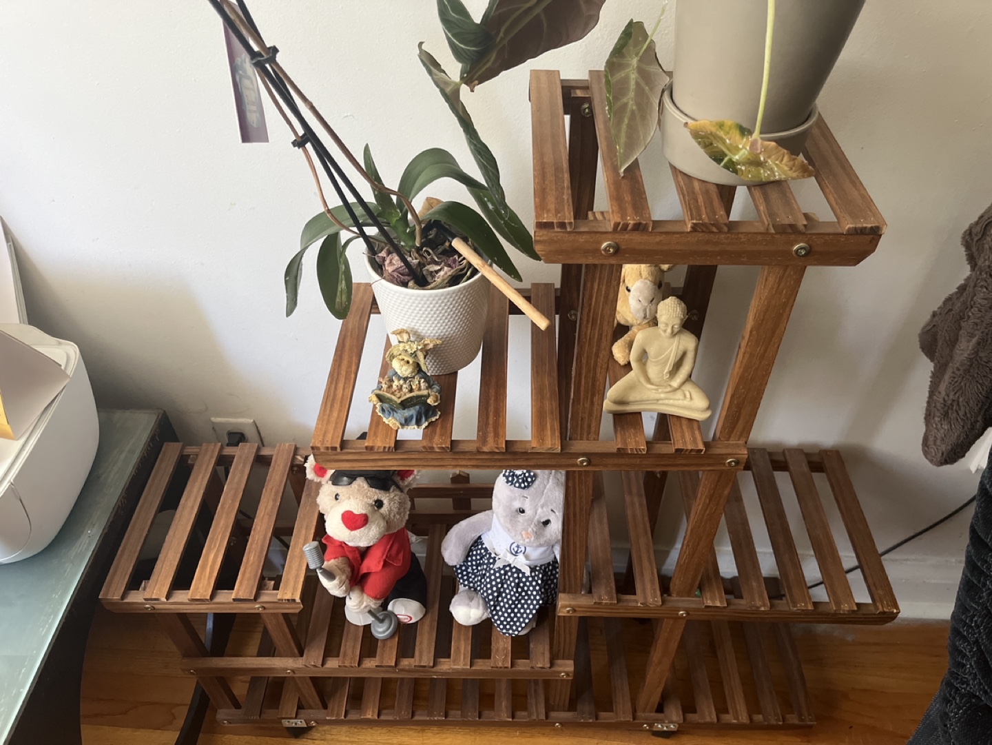 Wooden Plant Stand with Rolling Casters - photo 2