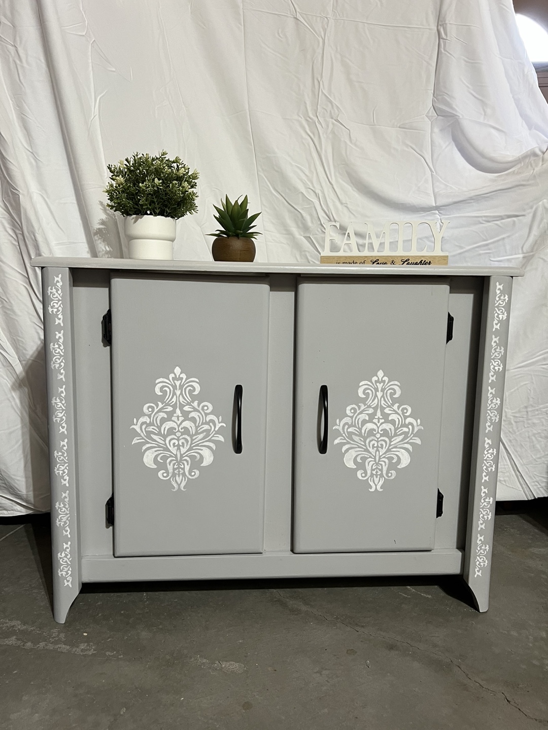 Refurbished Grey Cabinet with Shelf