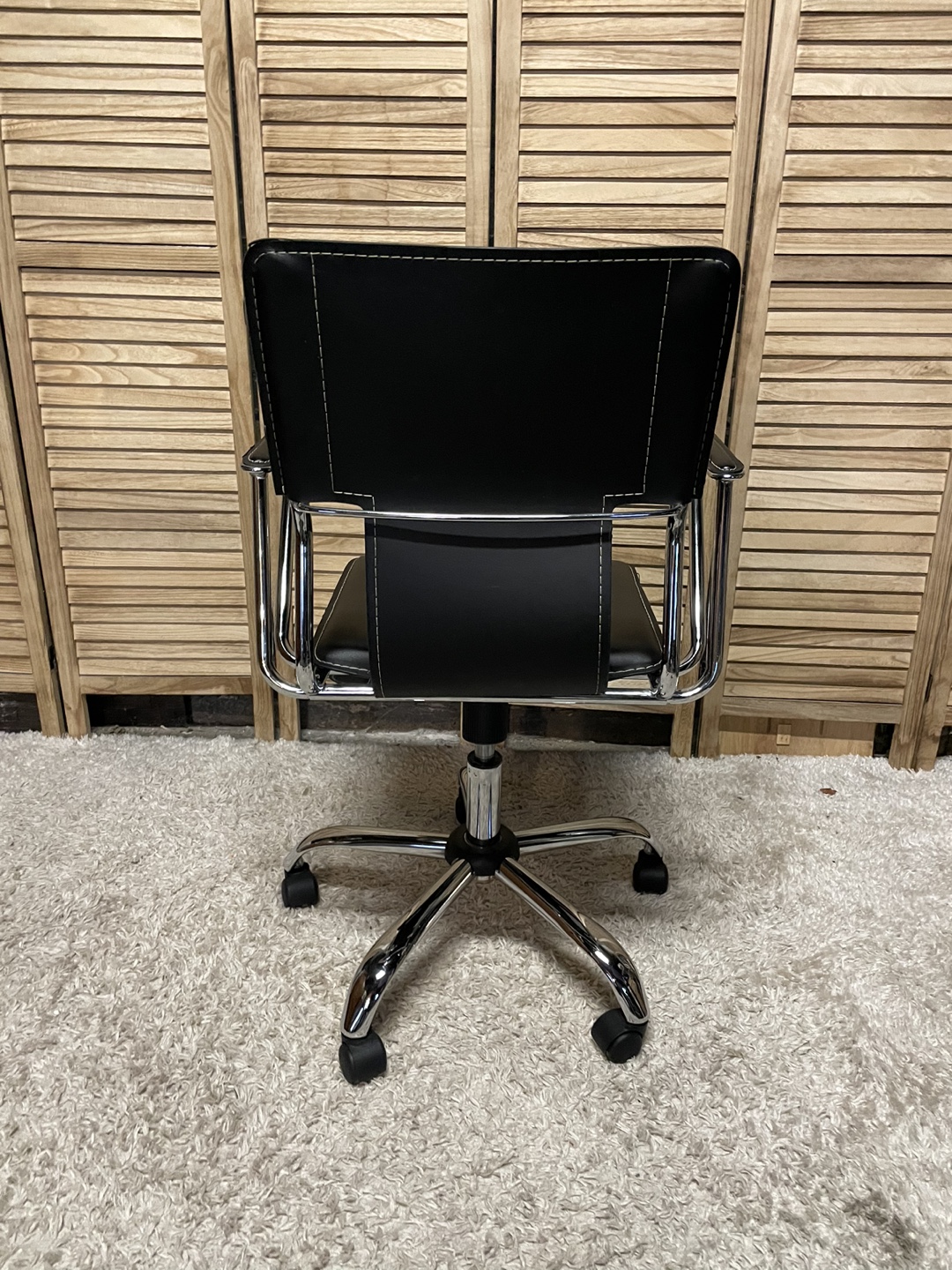 Black Office Chair with Chrome Base - photo 4