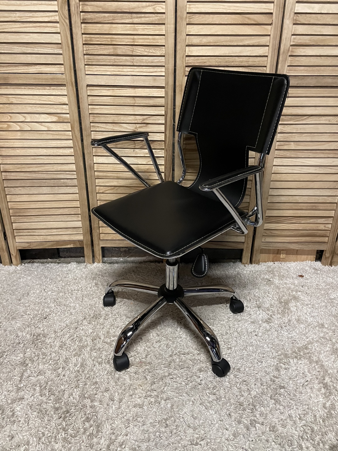 Black Office Chair with Chrome Base - photo 3