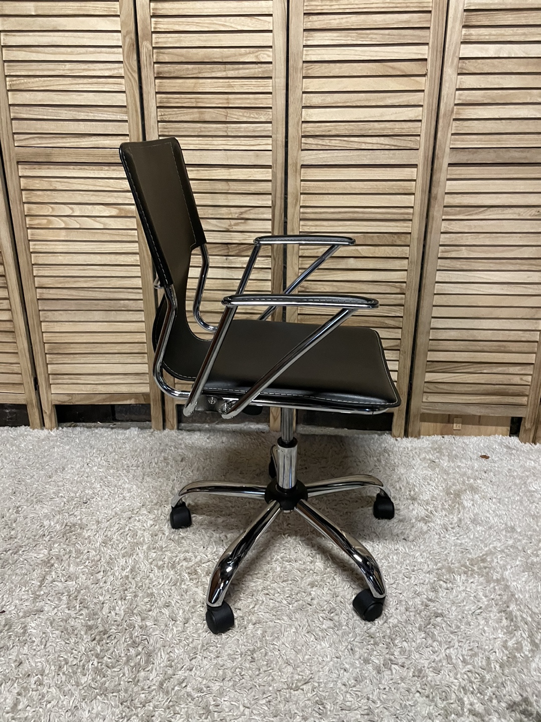 Black Office Chair with Chrome Base - photo 2