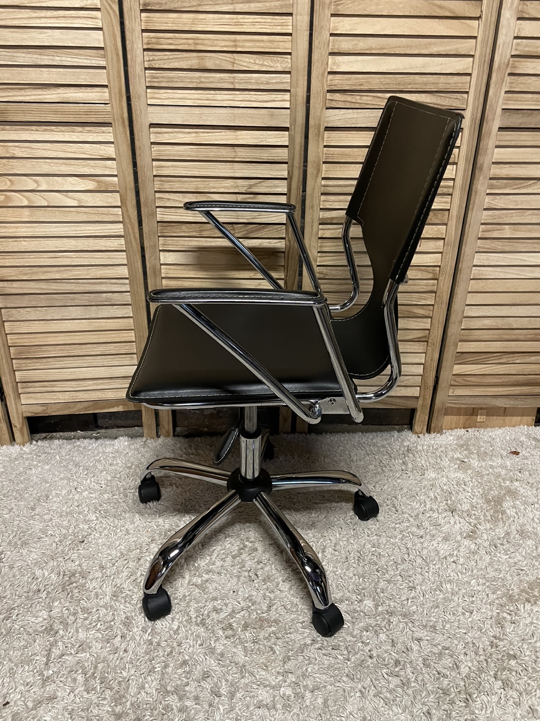 Black Office Chair with Chrome Base - photo 5