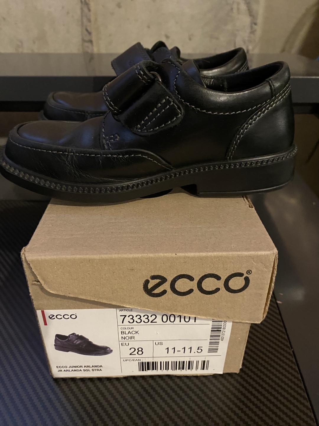Ecco Boys' Black Leather Shoes Size 11.5 - photo 2