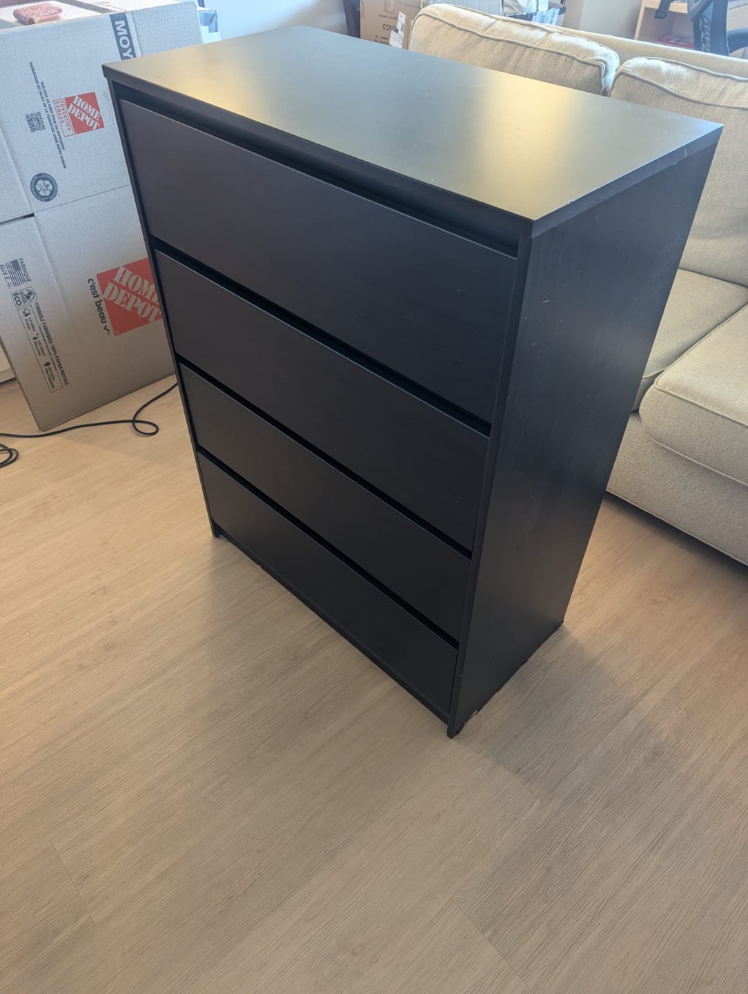 Black/brown 4-Drawer IKEA Dresser - photo 2