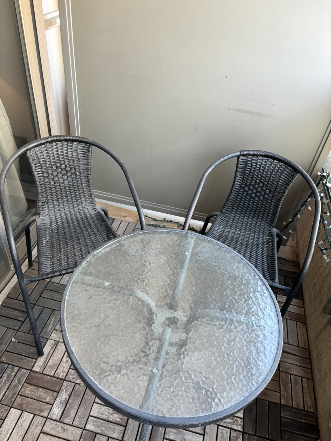 Outdoor patio table with 2 chairs