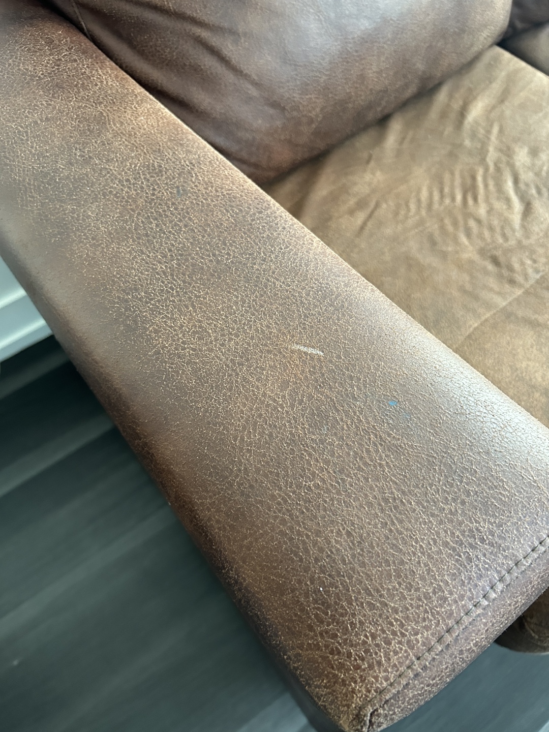 Brown Leather Sofa - photo 3