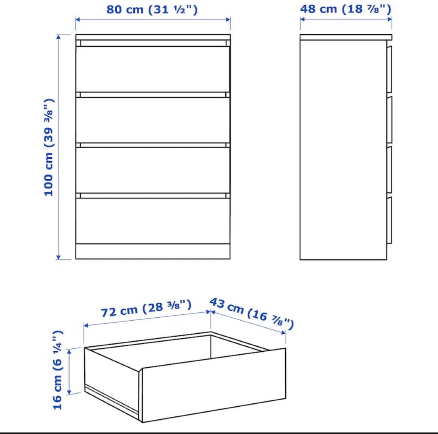 IKEA MALM 4-Drawer Dresser - photo 3