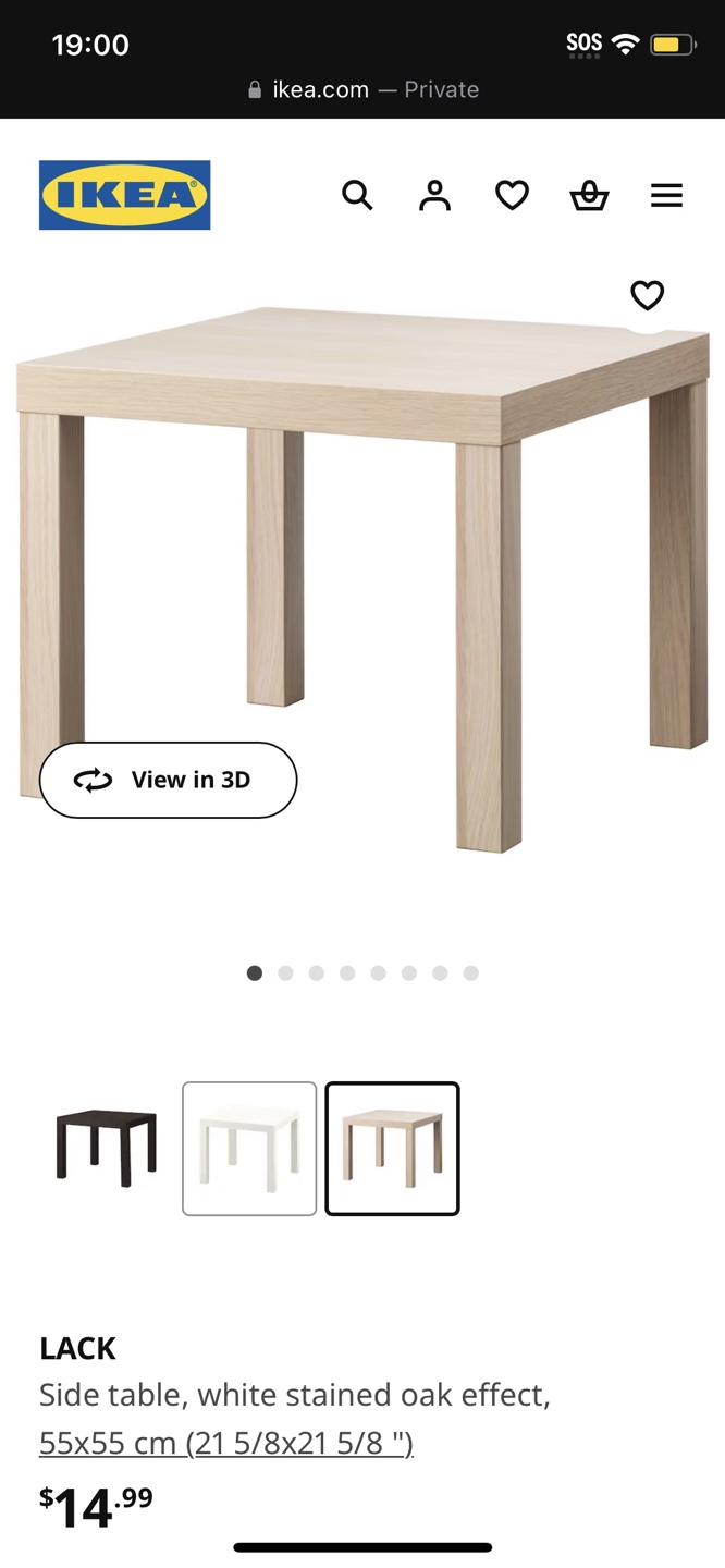 Brand New IKEA LACK Side Table - White Stained Oak
