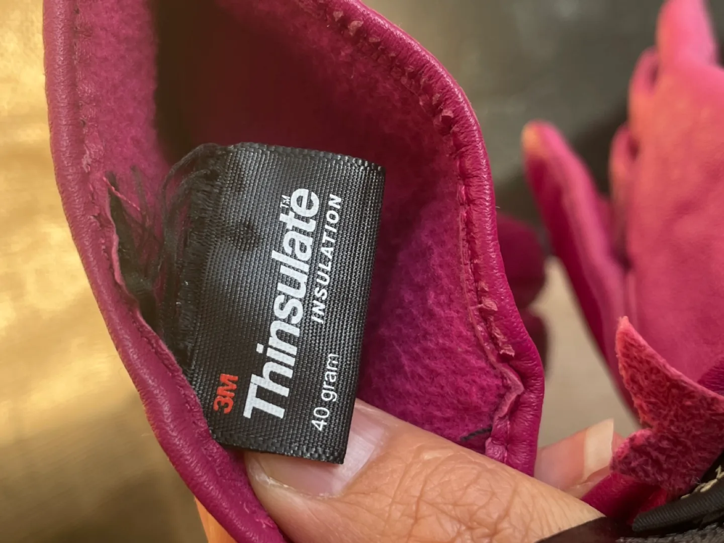 Pink Leather Gloves - Jessica - Size 6 1/2 image indicator(5)