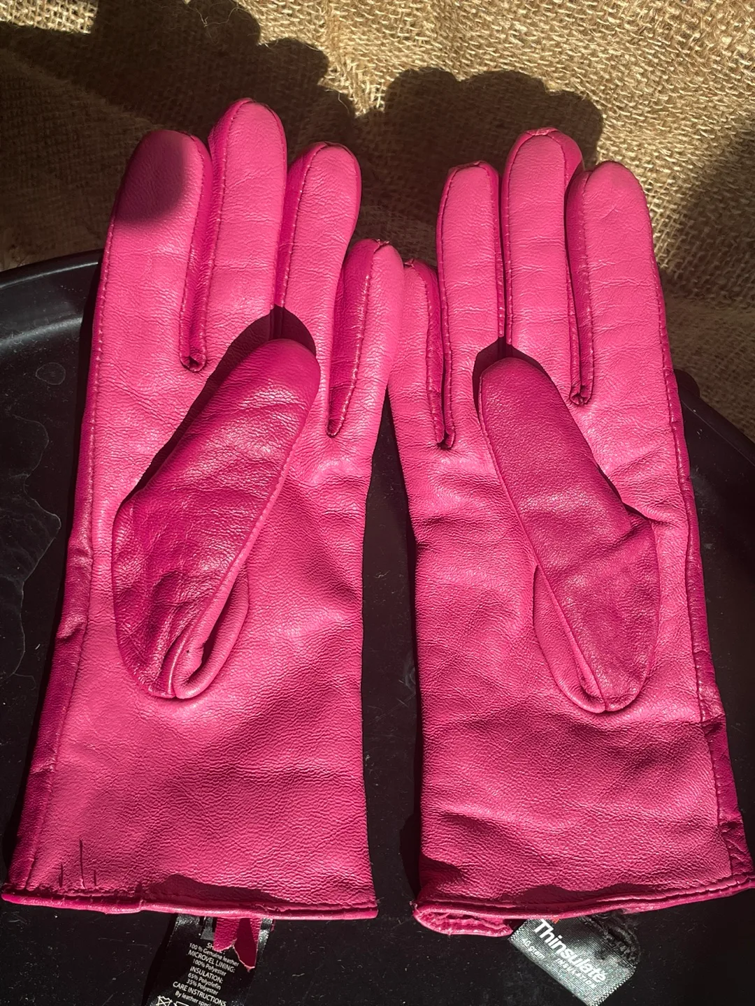 Pink Leather Gloves - Jessica - Size 6 1/2 image indicator(3)