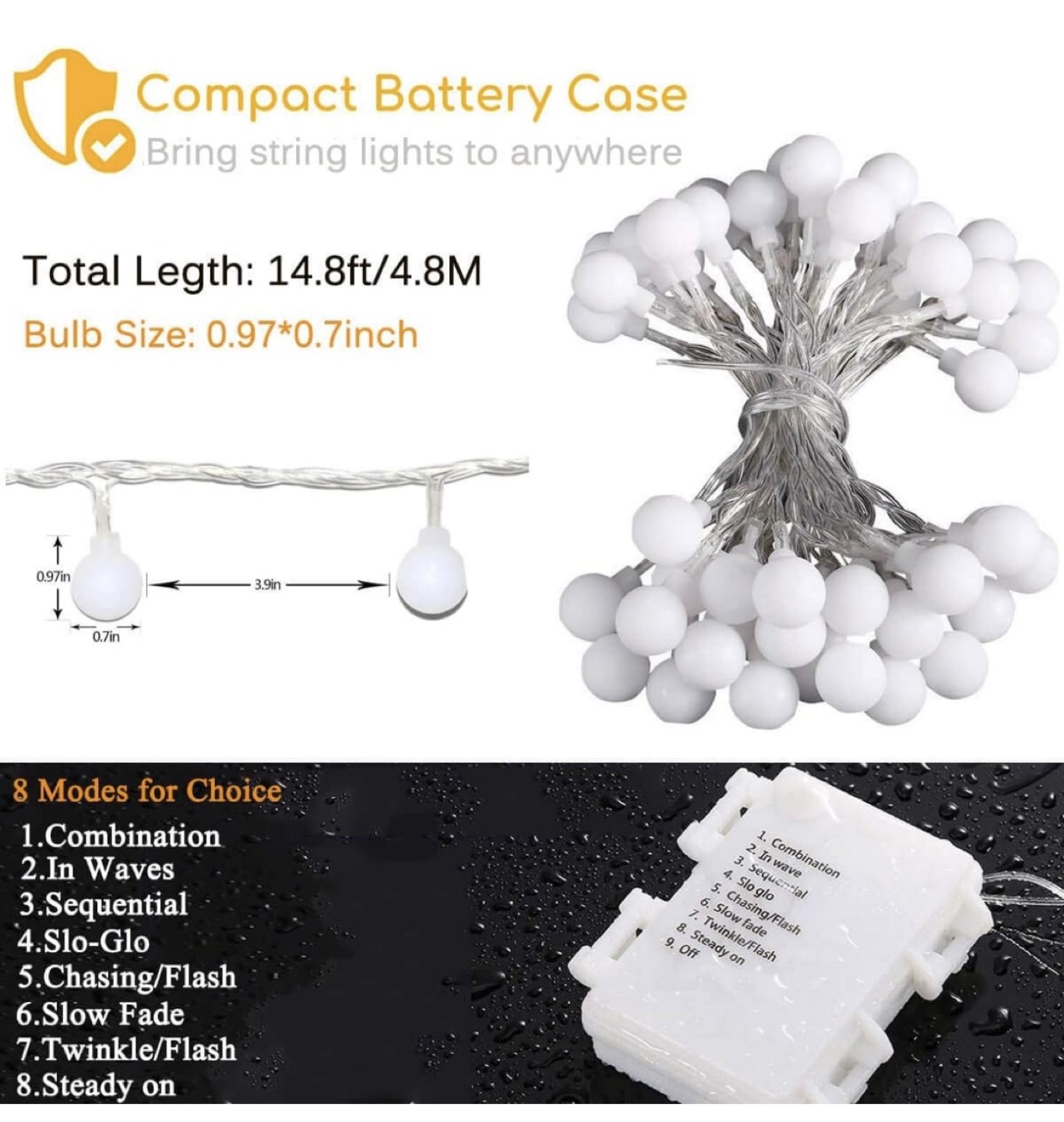Battery Operated Fairy Lights with 8 Modes - photo 2