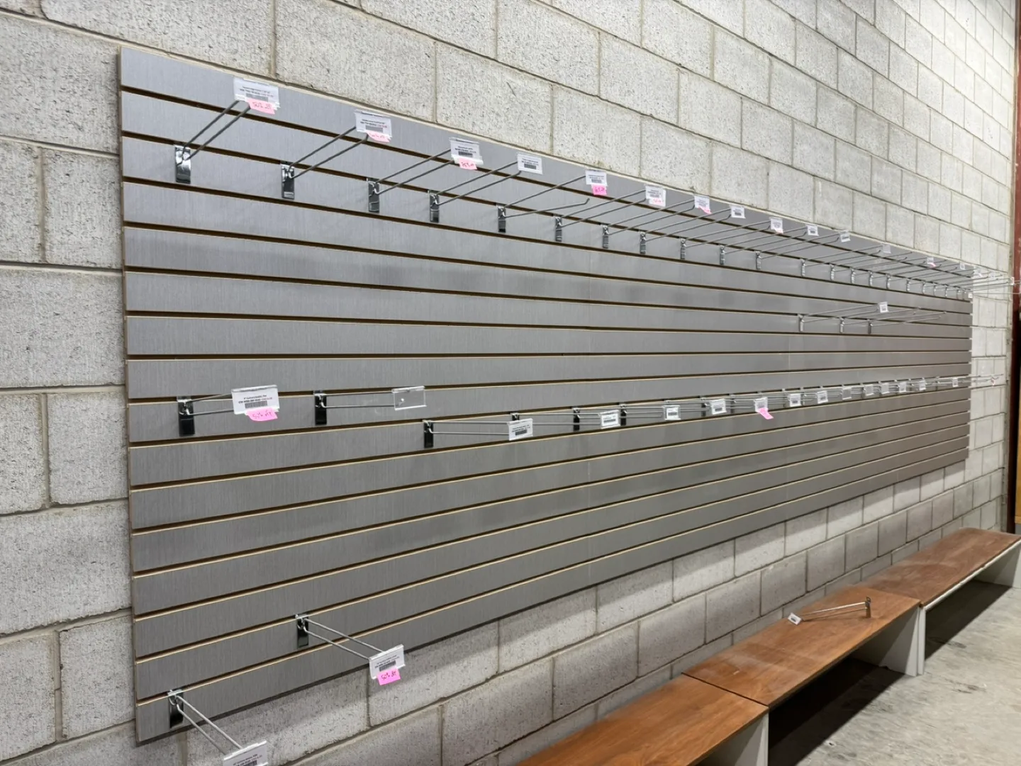 Slatwall Panels and  Scanner Hooks with Clear Flap Label Holder thumbnail