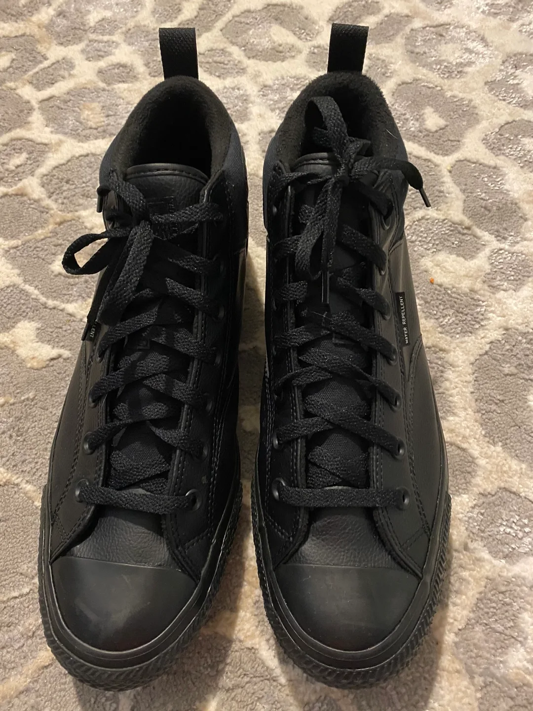 Converse Black Leather High Top Sneakers thumbnail
