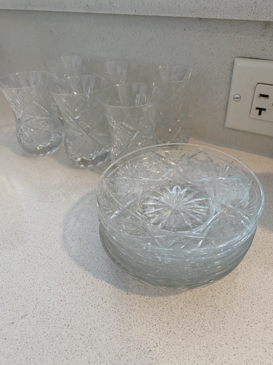 Vintage Turkish Crystal Tea Set