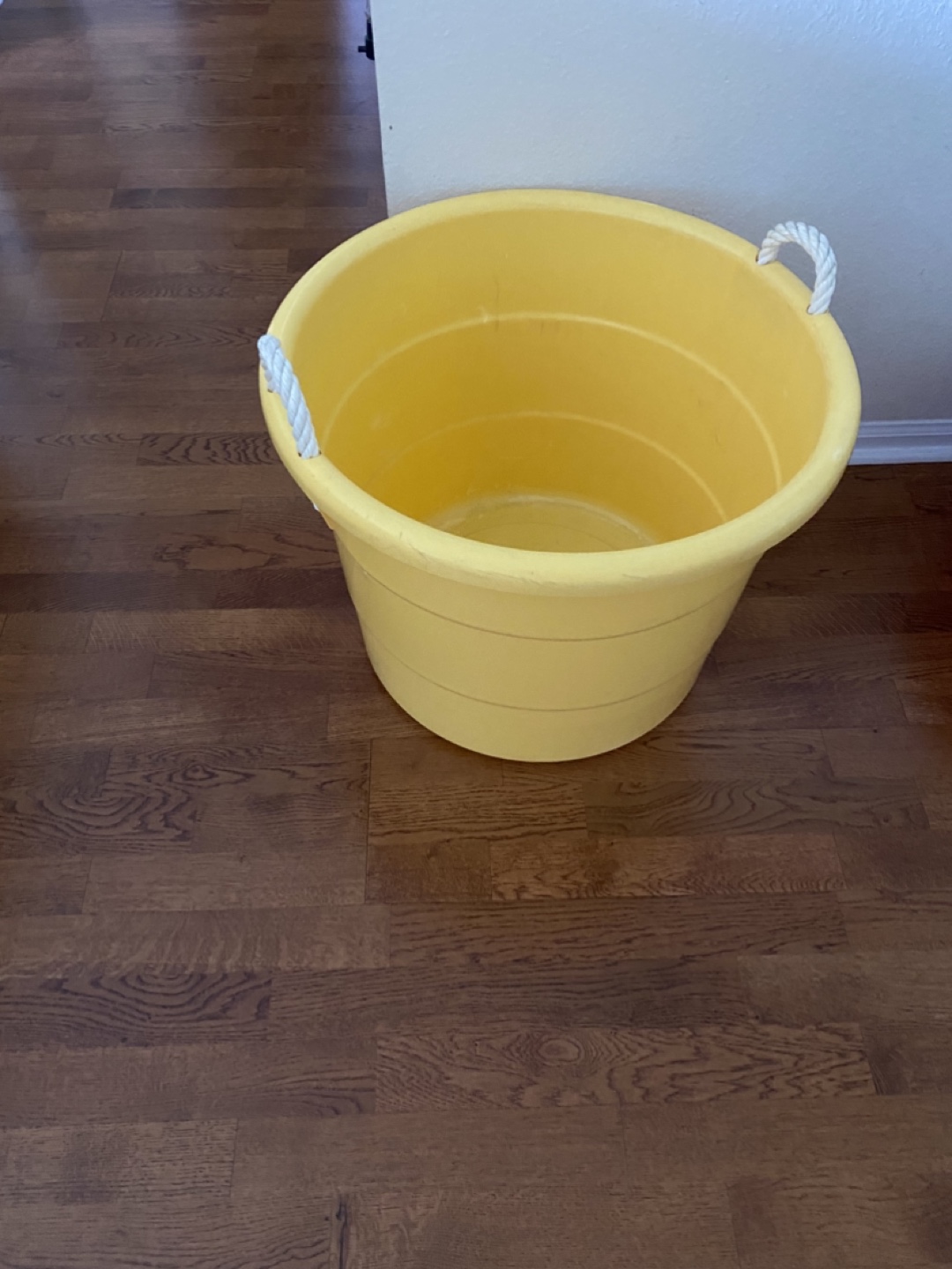 Yellow Rope Handle Storage Bin