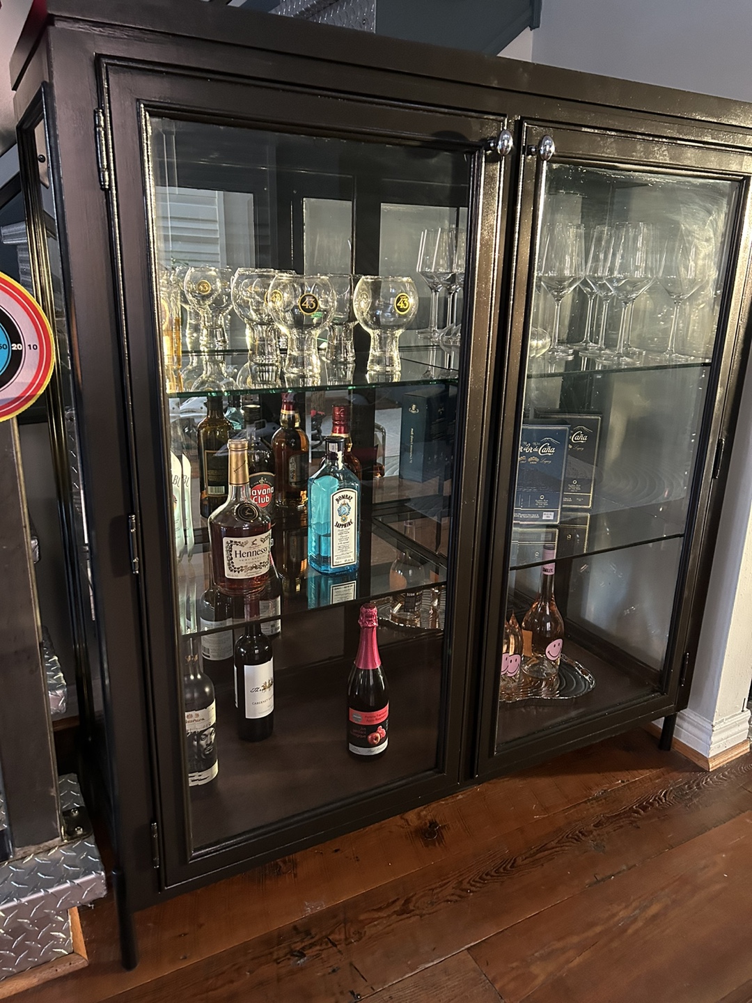 Black Metal Display Cabinet