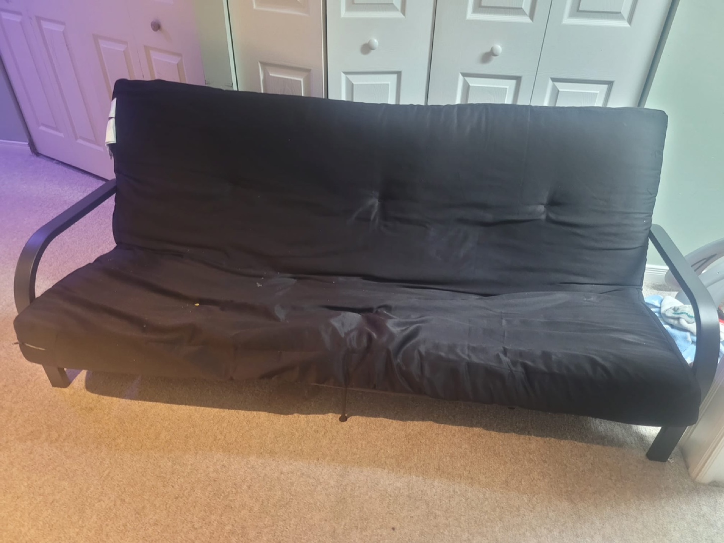 Black Futon Sofa Bed - Must GO BY TOMORROW - photo 2