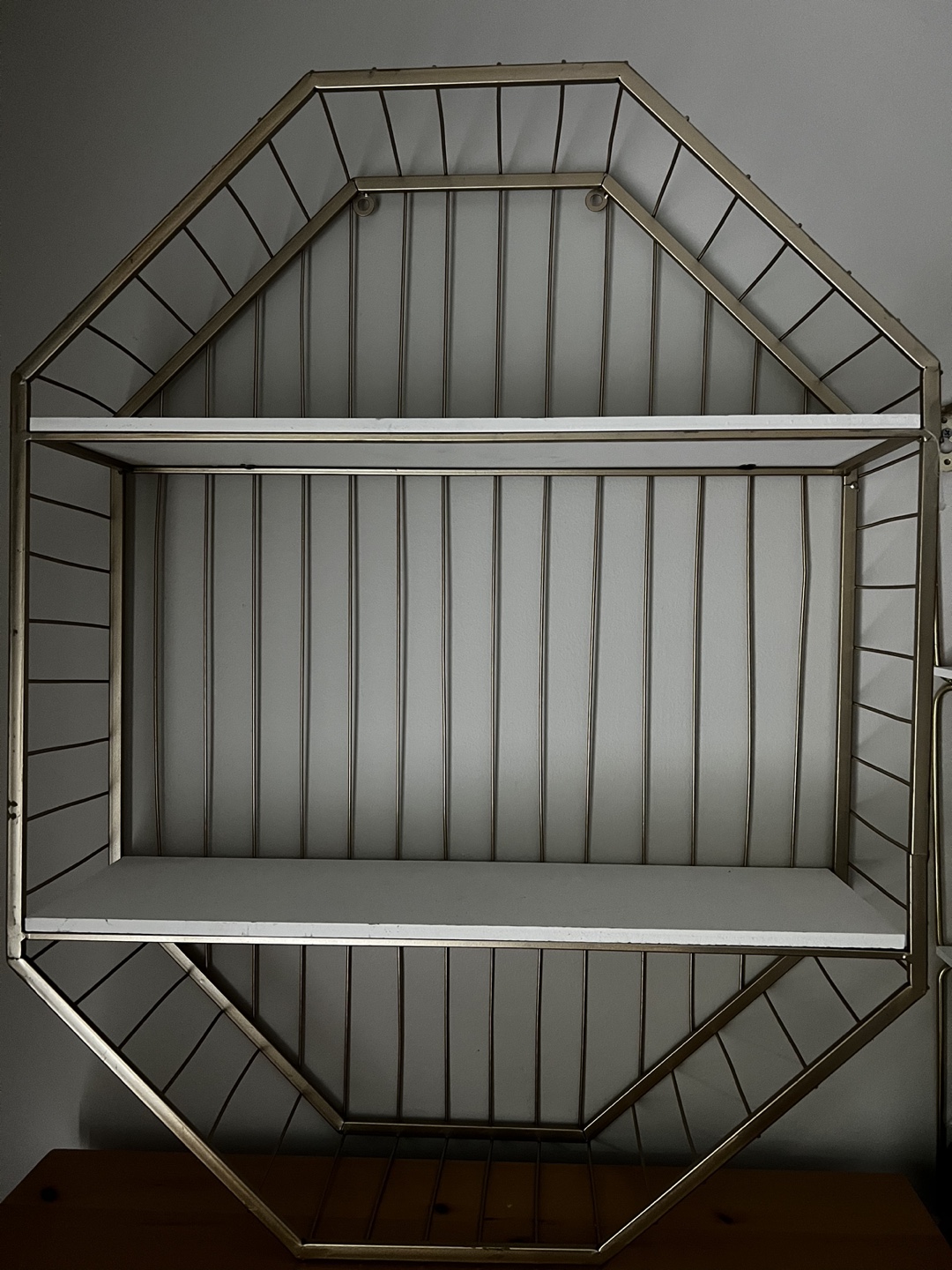 Gold Octagon Wall Shelf