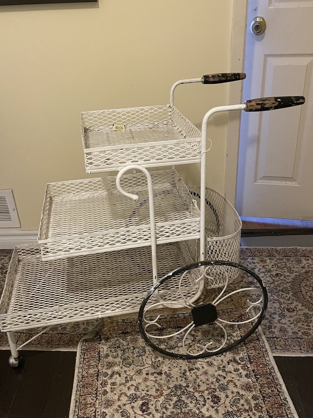 White Metal Serving Cart