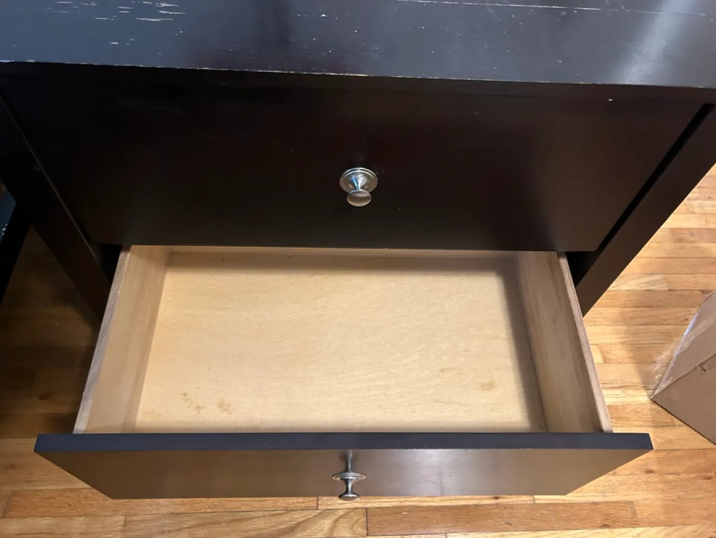Black Nightstand with 2 Drawers thumbnail