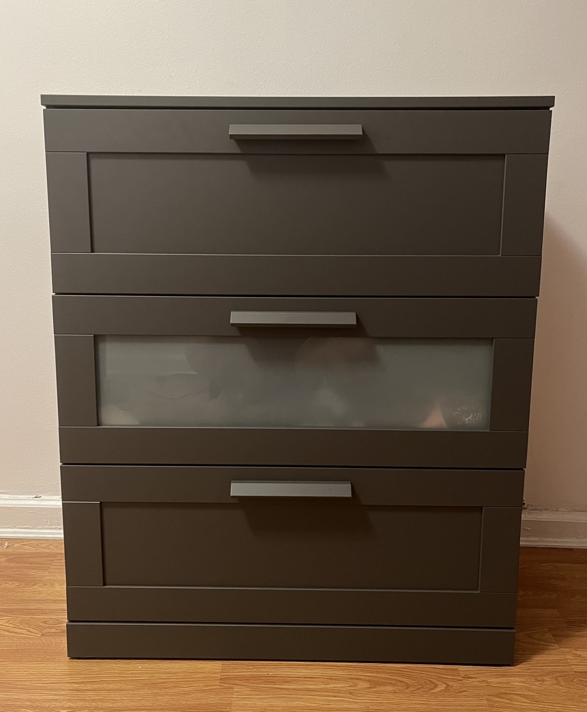 IKEA 3 drawer dresser, Brimnes, gray