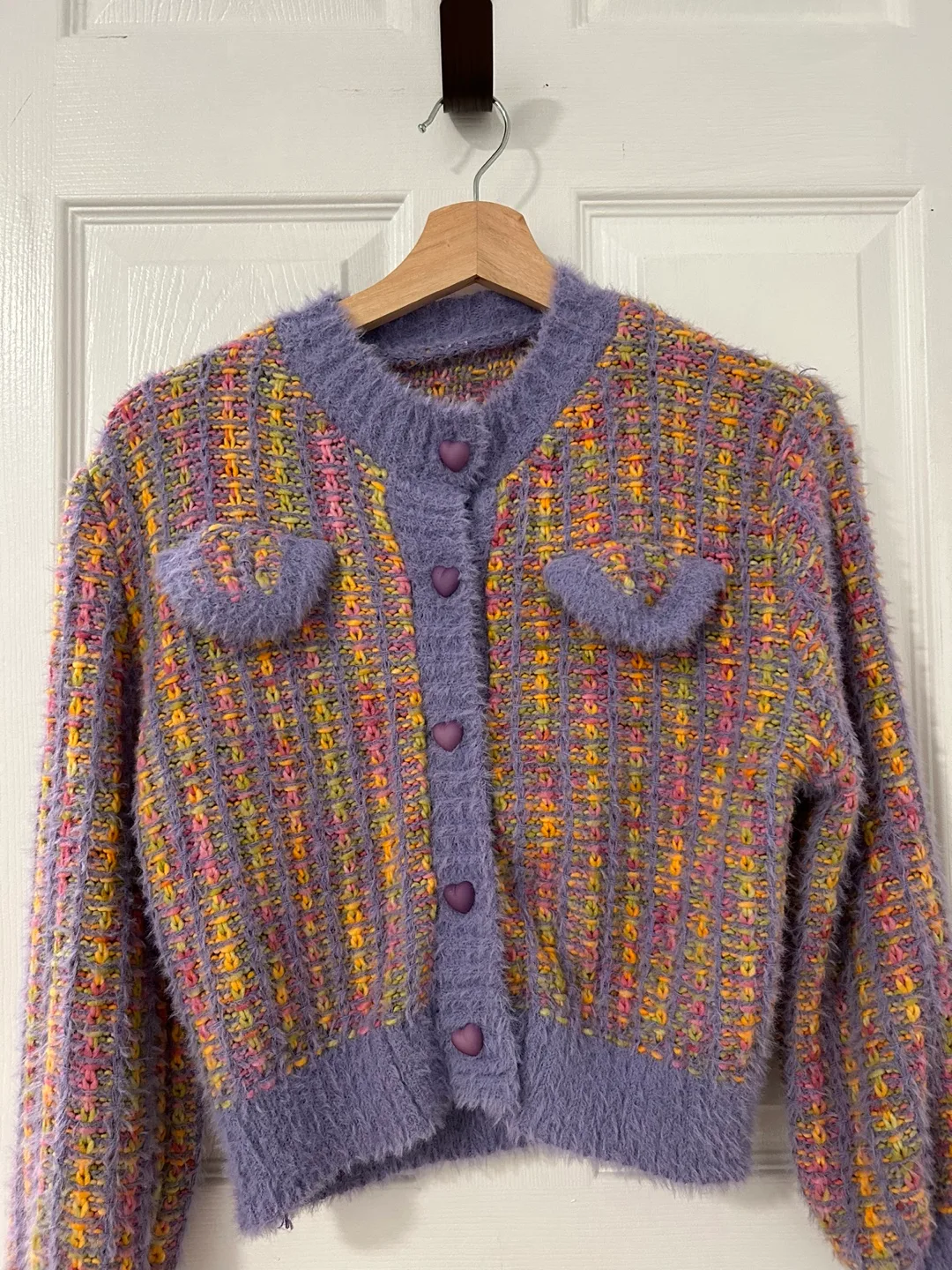 Fuzzy Multicoloured Cardigan thumbnail