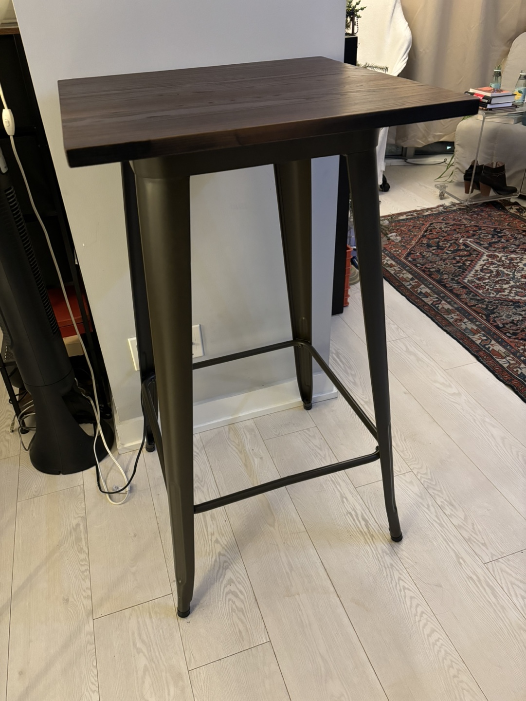 Carbon Loft Greenwood Industrial Metal Table with Elm Top - photo 3