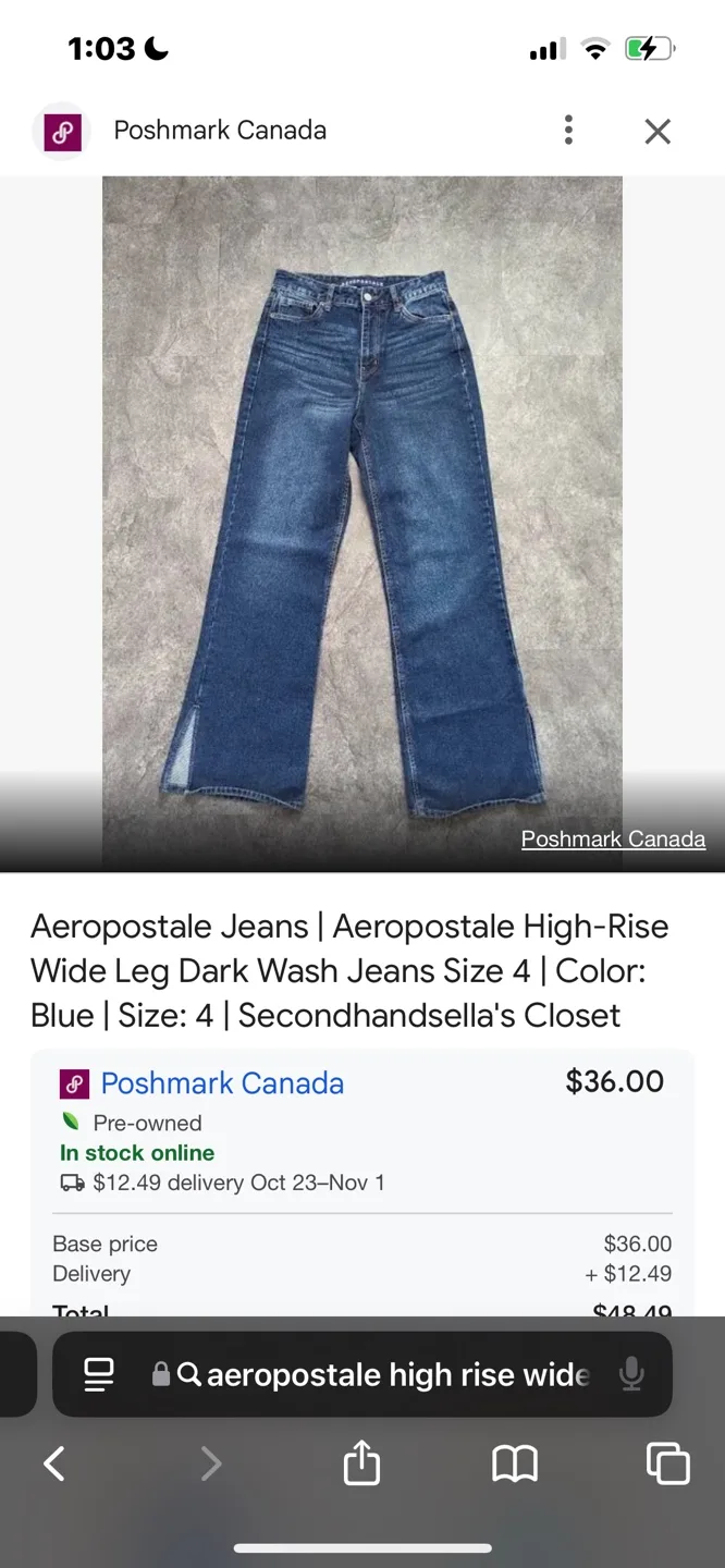 aeropostale high ride wide leg jeans image indicator(4)