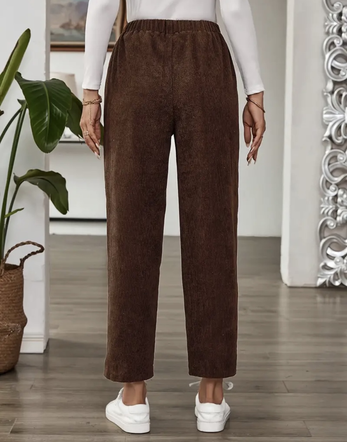 Brown Corduroy Drawstring Pants - photo 4