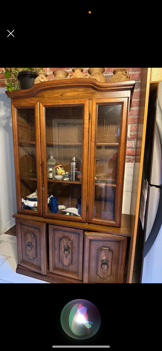 Vintage Wooden Hutch Cabinet
