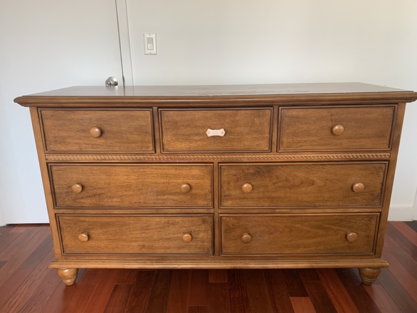 Oak and Veneer 7-Drawer Dresser