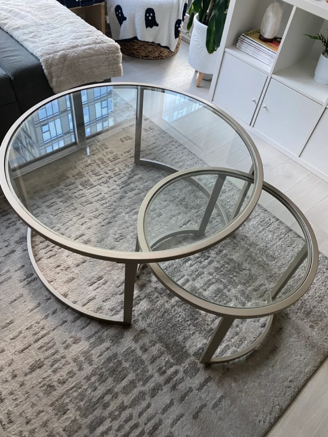 Glass and Metal Nesting Coffee Table thumbnail