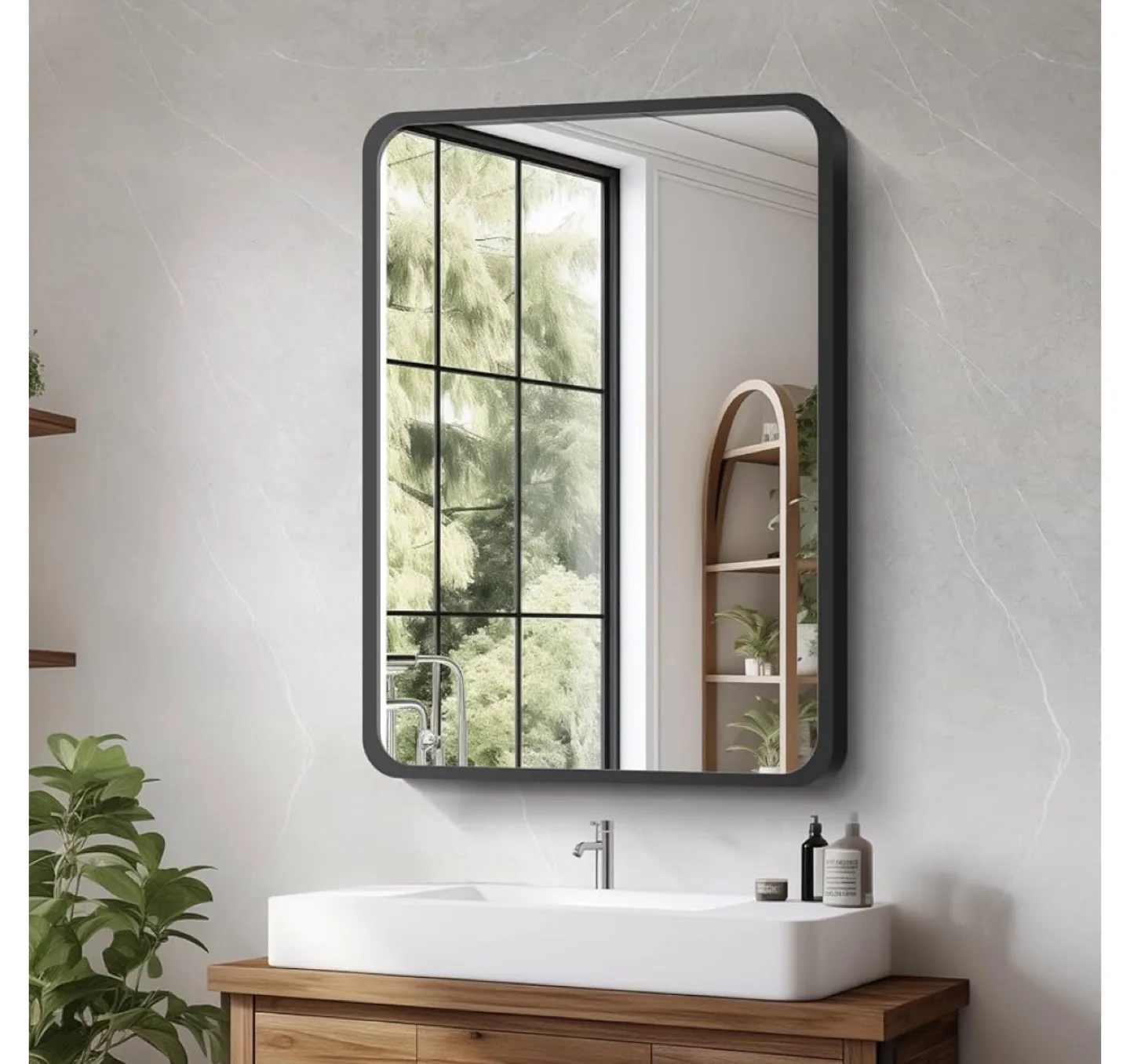 Modern Black Bathroom Mirror thumbnail