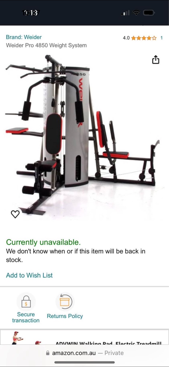 Weider pro 4850 retail price sale