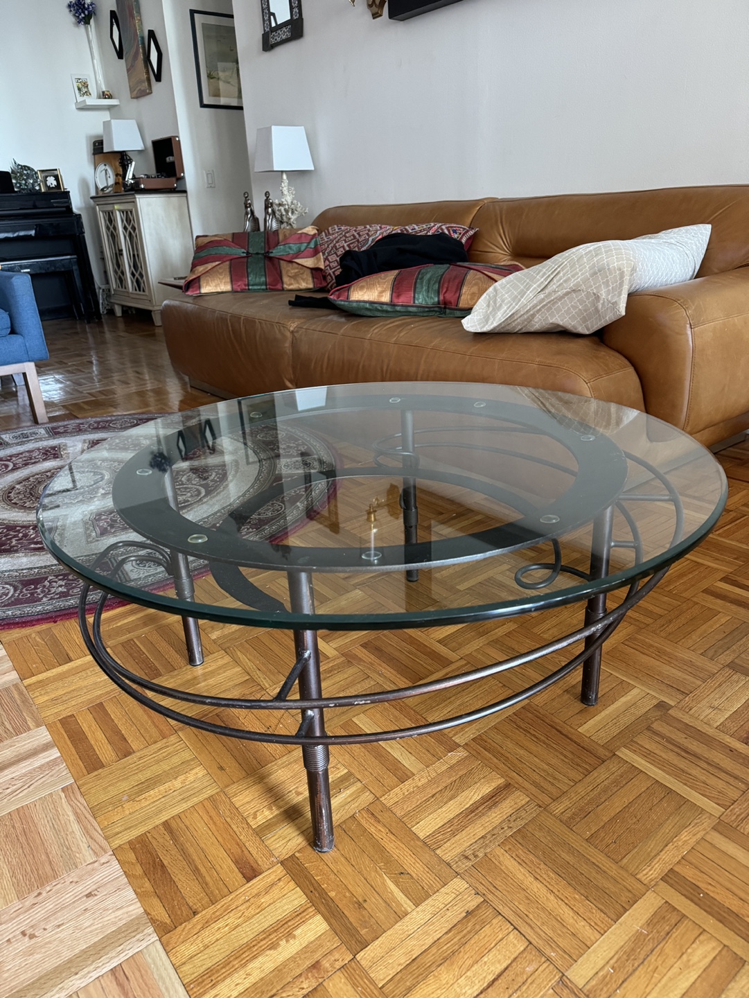 Glass and Metal Coffee Table