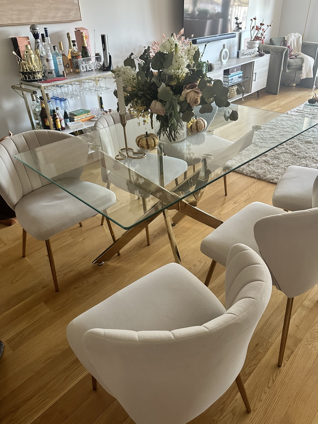 Glass Pedestal Dining Table - photo 3