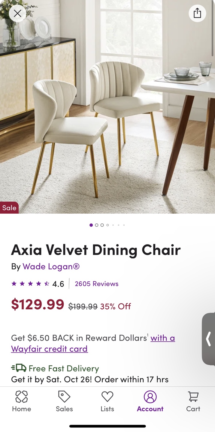 2 Velvet Beige Dining Chairs - photo 2