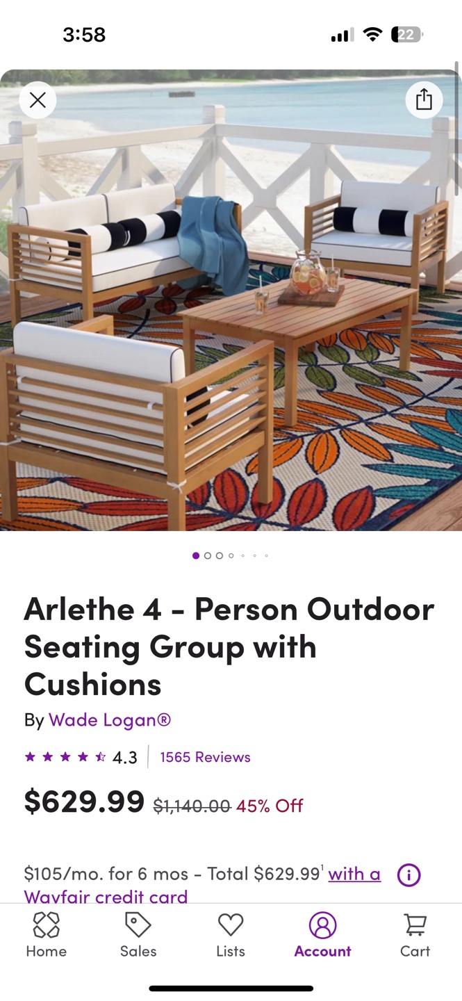 4-Piece Outdoor Patio Conversation Set - photo 2