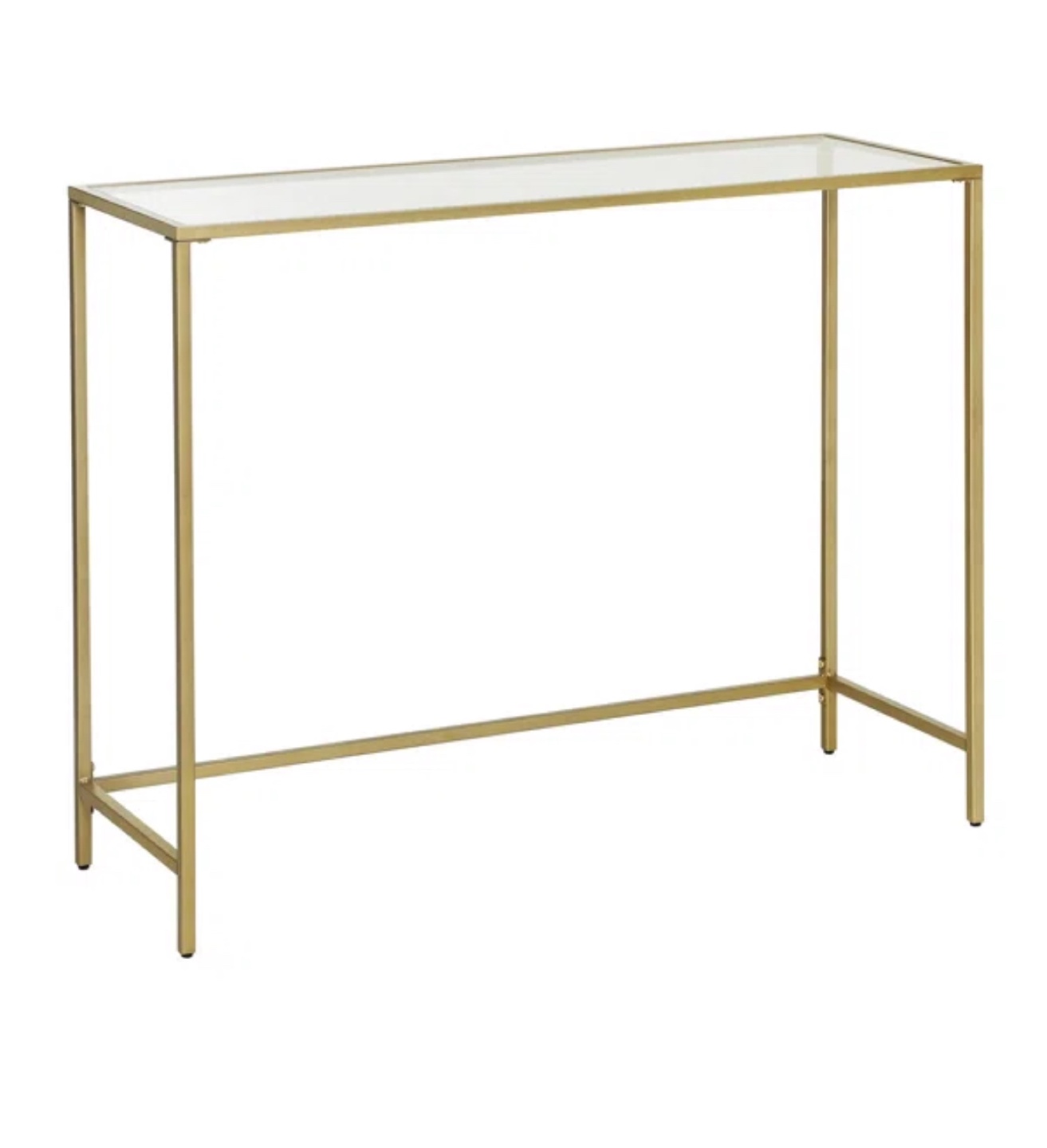 Gold Metal Glass Top Console Table - photo 2