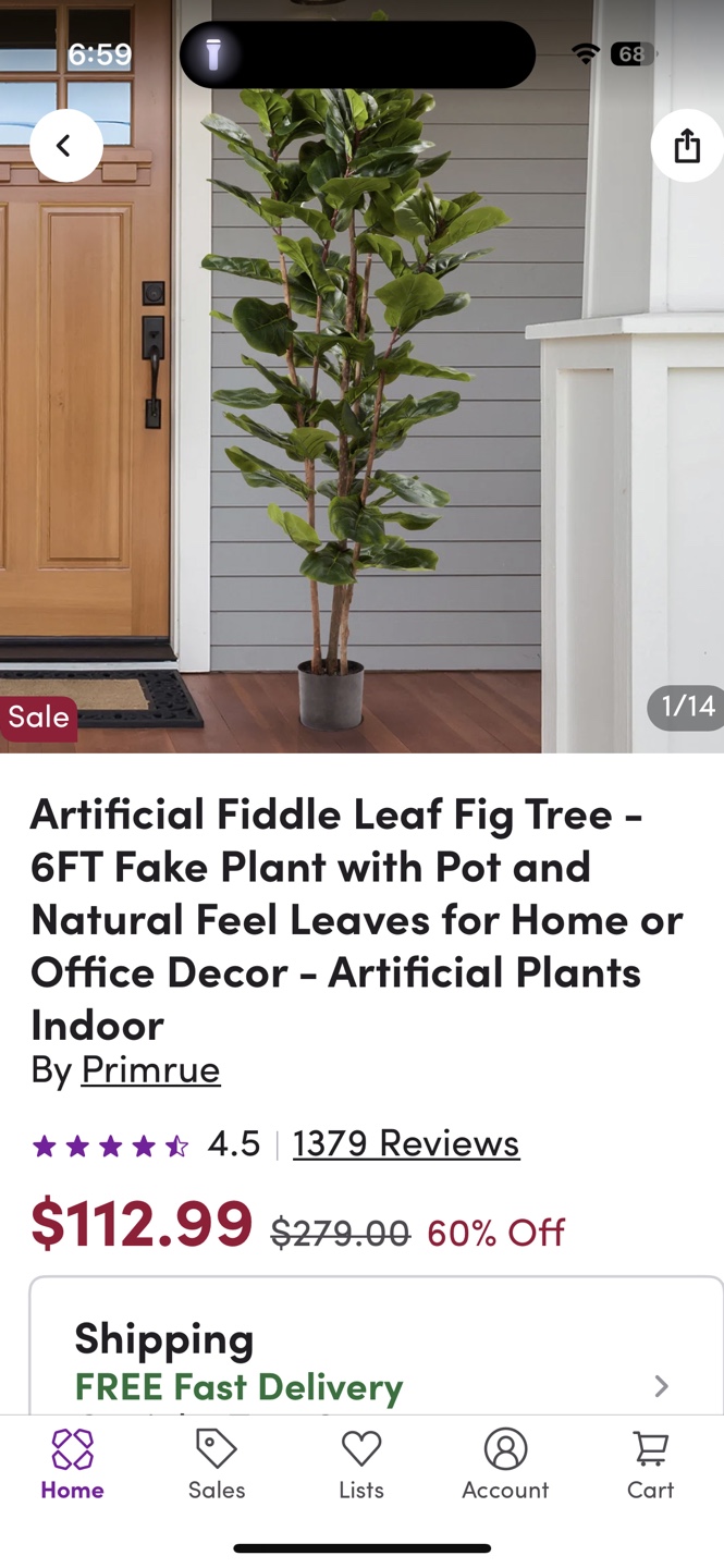 Artificial Fiddle Leaf Fig Tree - photo 3
