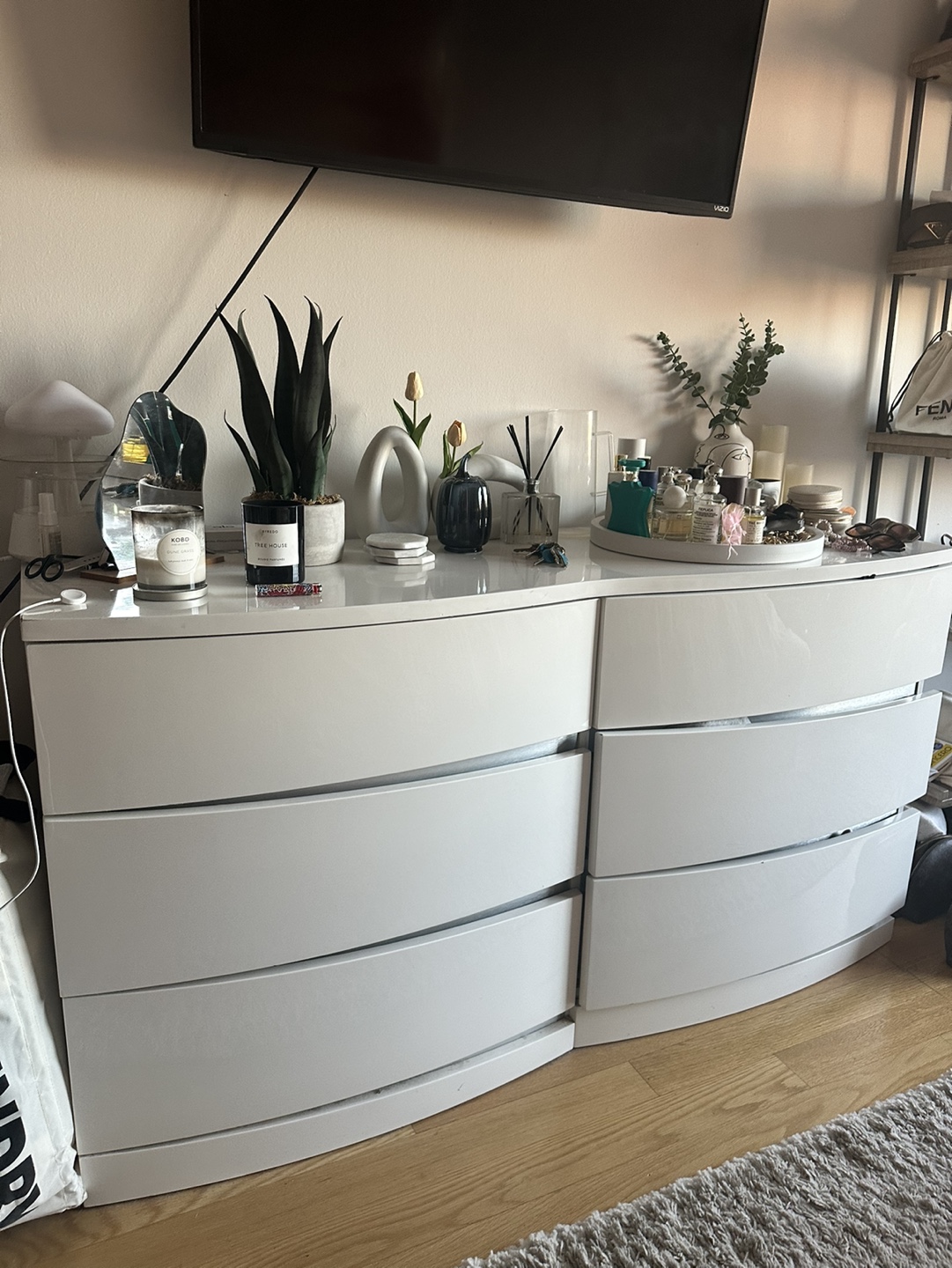 Modern Six Drawer Double Dresser